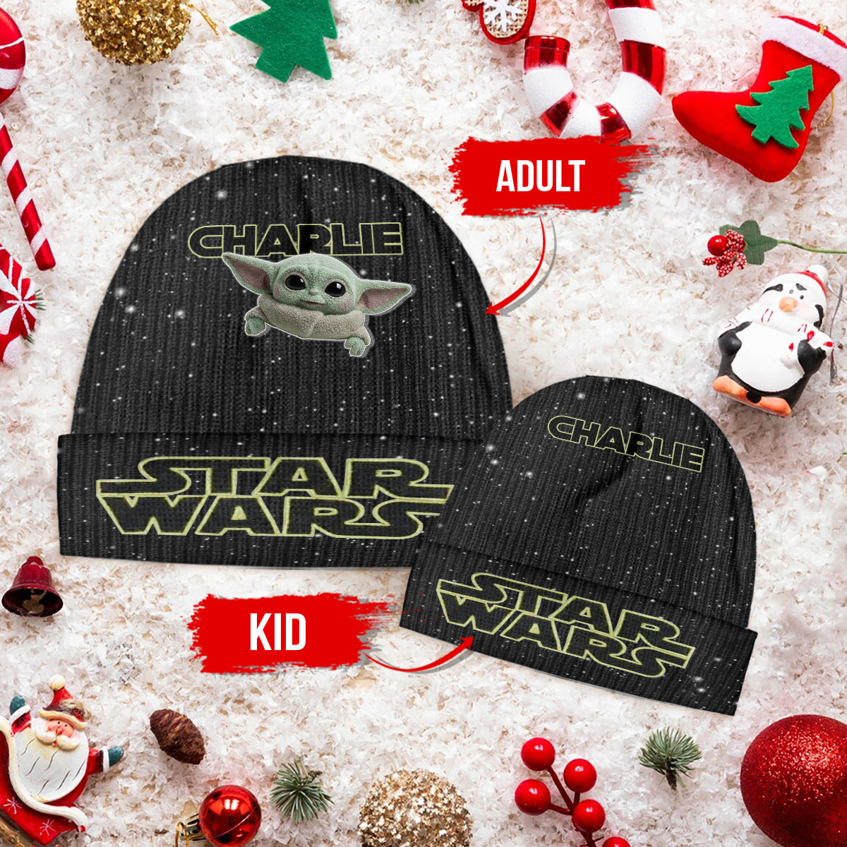 Personalized Star Wars Beanie Hat with Custom Patches for Kids & Adults
