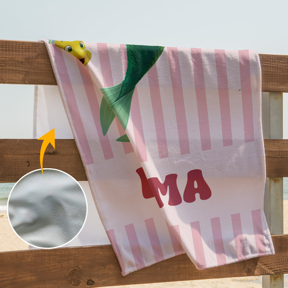 Personalized Quick-dry Beach Towel with Magical Princess Design for Girls