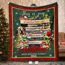 Load image into Gallery viewer, Personalized Christmas Movie Watching Blanket Custom Name Gift
