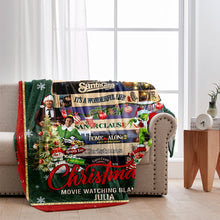 Load image into Gallery viewer, Personalized Christmas Movie Watching Blanket Custom Name Gift
