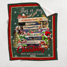 Load image into Gallery viewer, Personalized Christmas Movie Watching Blanket Custom Name Gift
