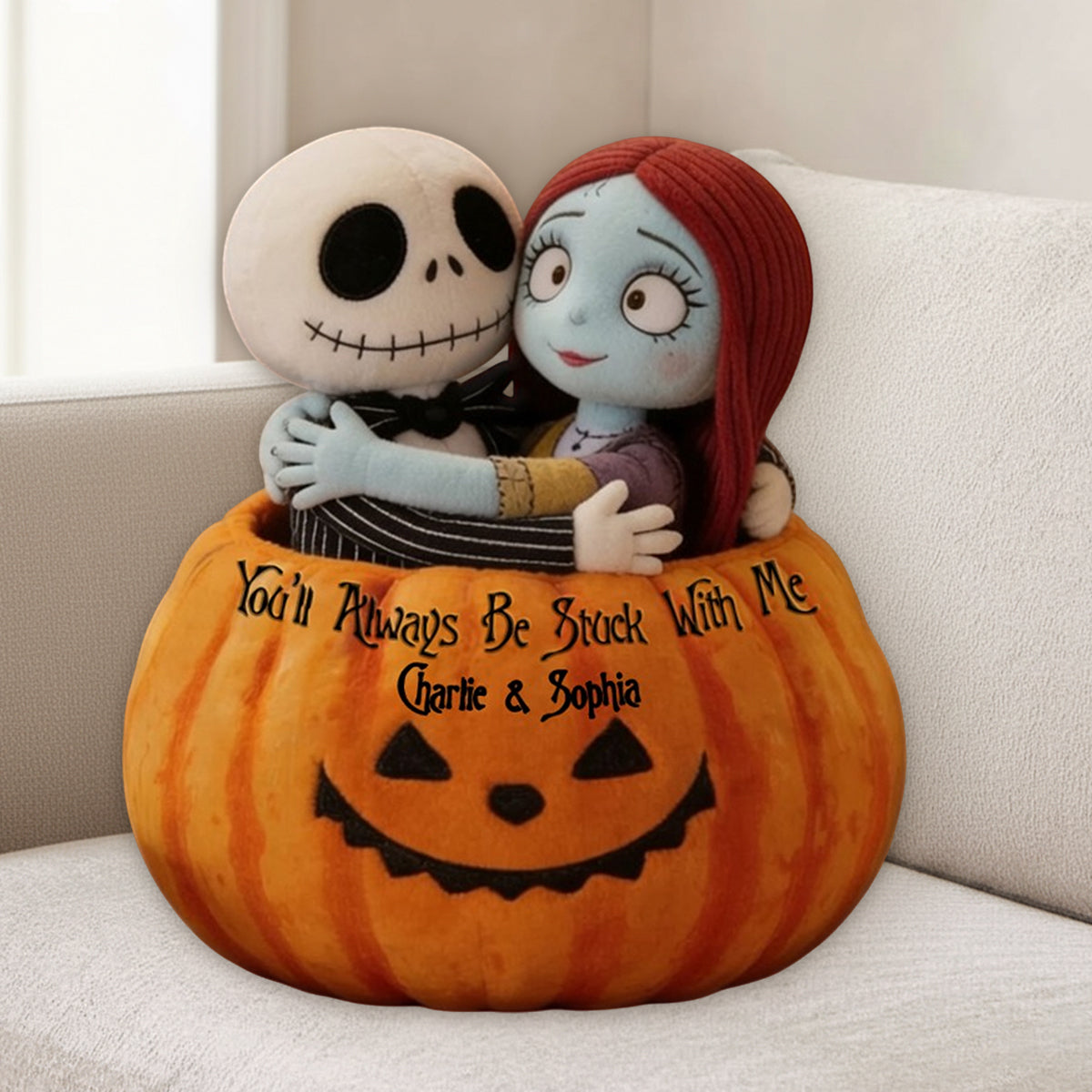 Personalized Spooky Shaped Pillow Gift for Couples - Halloween Decor