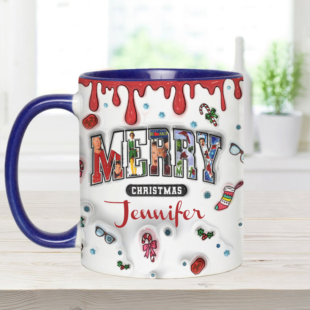 Personalized Christmas Accent Mug Custom Name Holiday Gift