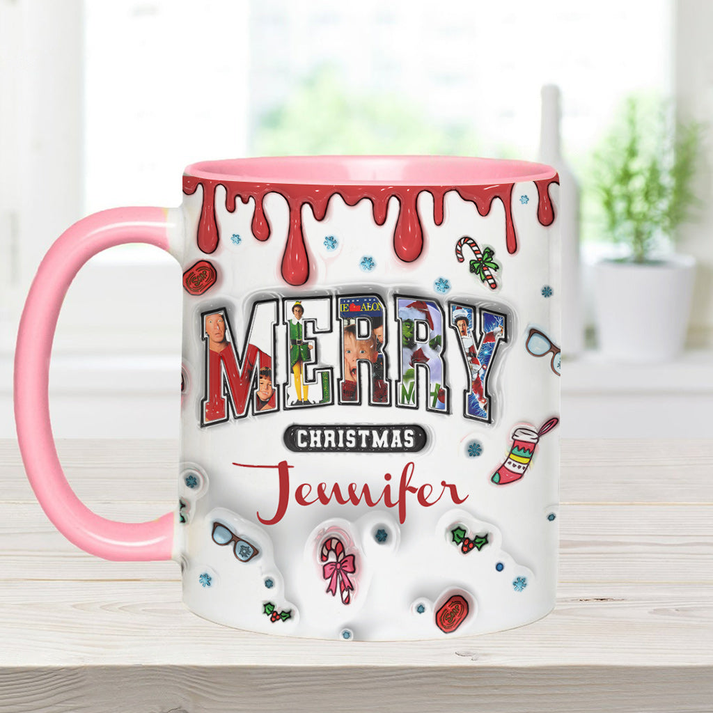 Personalized Christmas Accent Mug Custom Name Holiday Gift