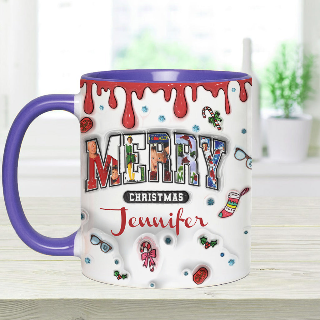 Personalized Christmas Accent Mug Custom Name Holiday Gift