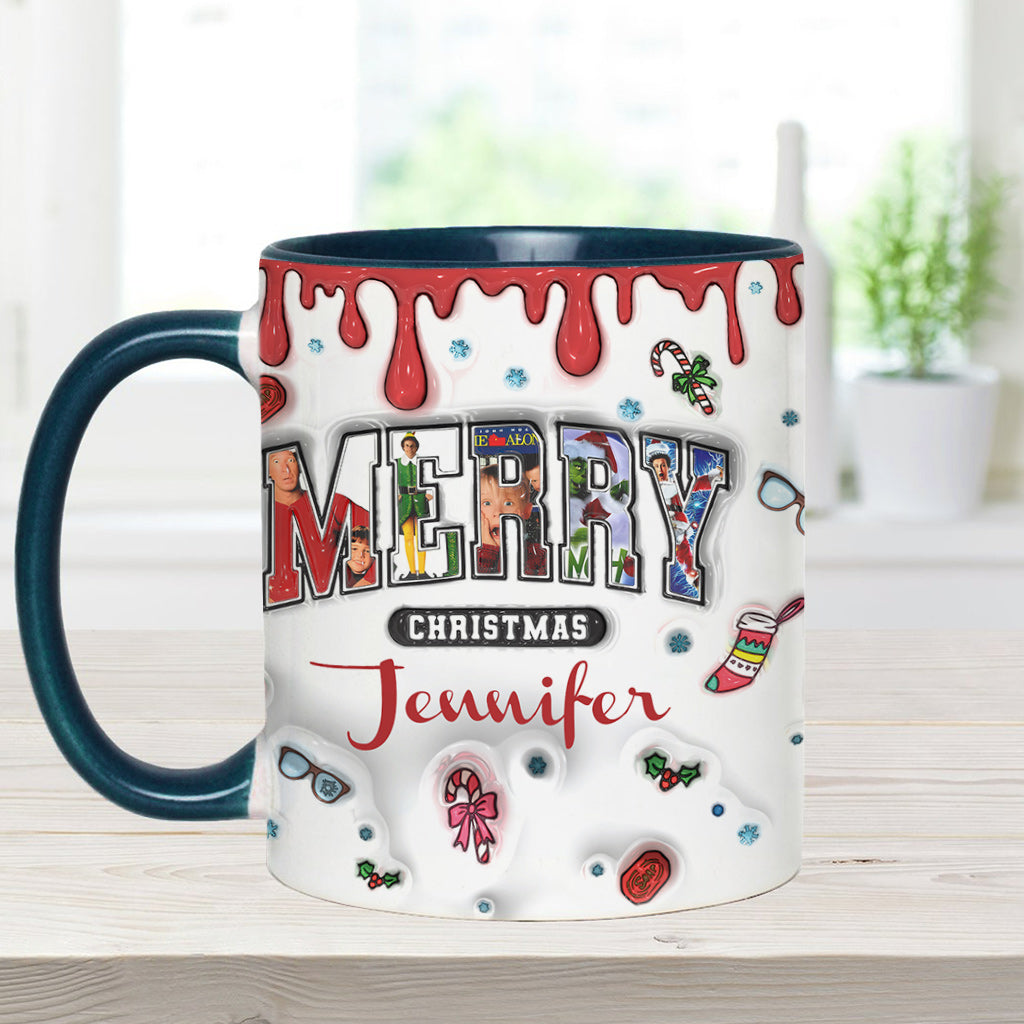 Personalized Christmas Accent Mug Custom Name Holiday Gift