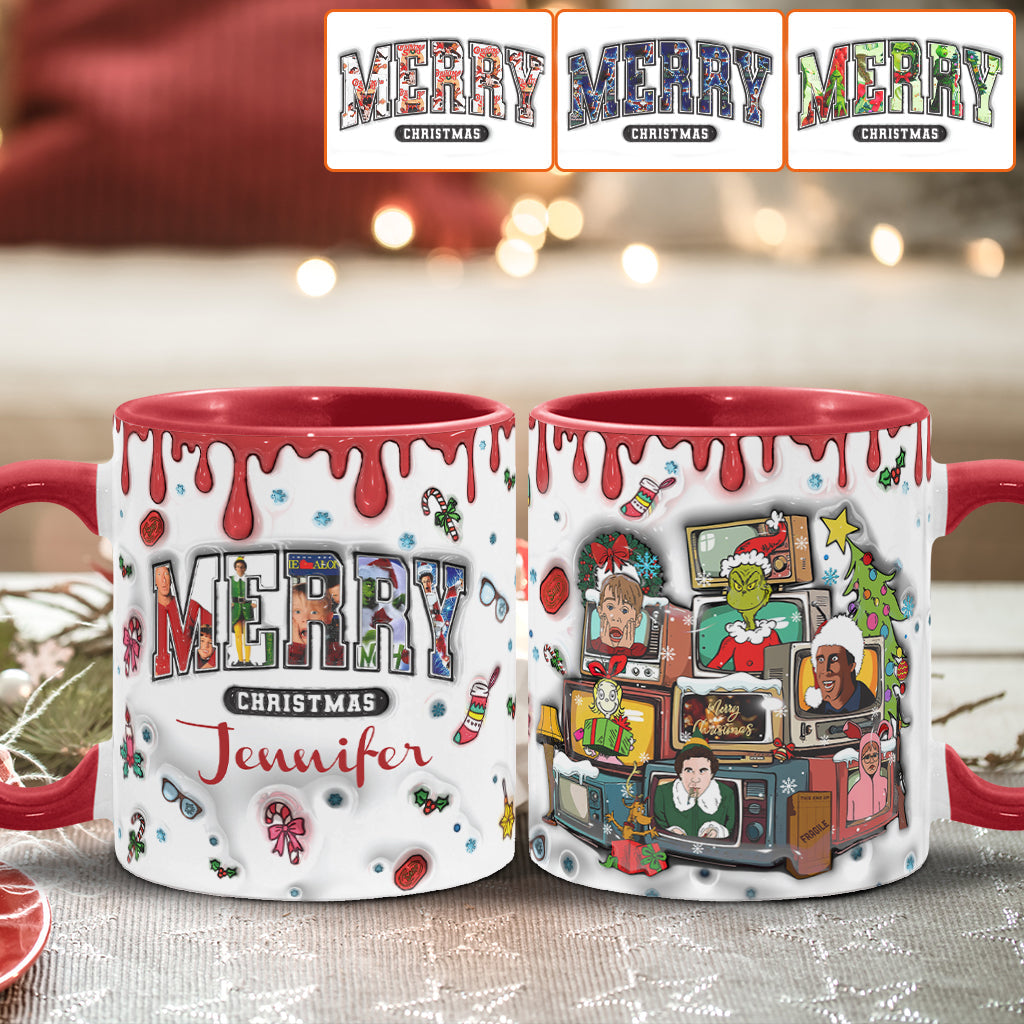 Personalized Christmas Accent Mug Custom Name Holiday Gift