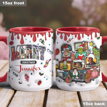 Load image into Gallery viewer, Personalized Christmas Accent Mug Custom Name Holiday Gift
