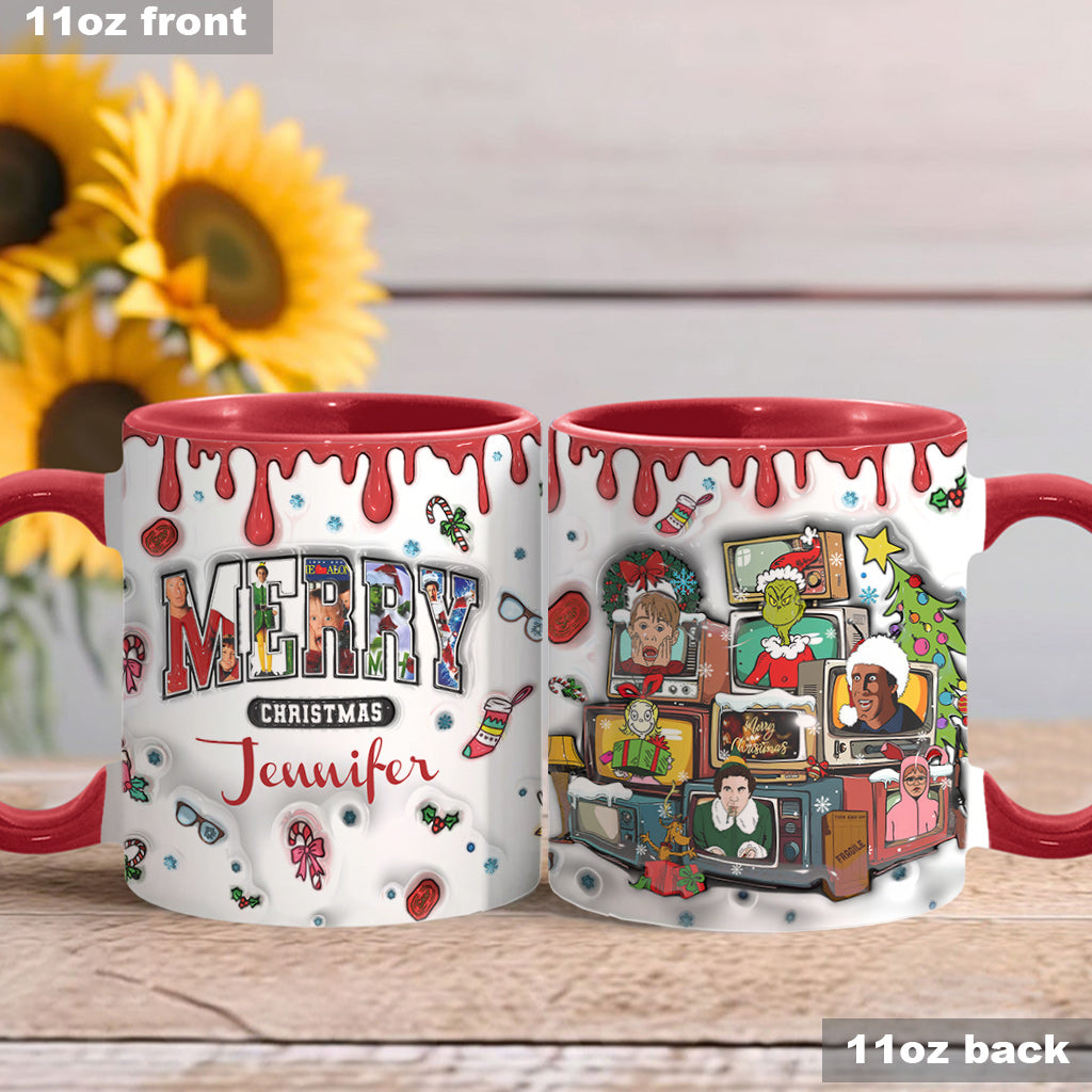 Personalized Christmas Accent Mug Custom Name Holiday Gift