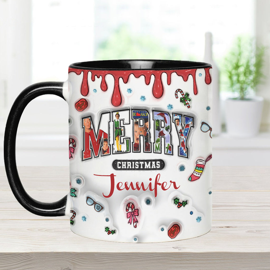 Personalized Christmas Accent Mug Custom Name Holiday Gift