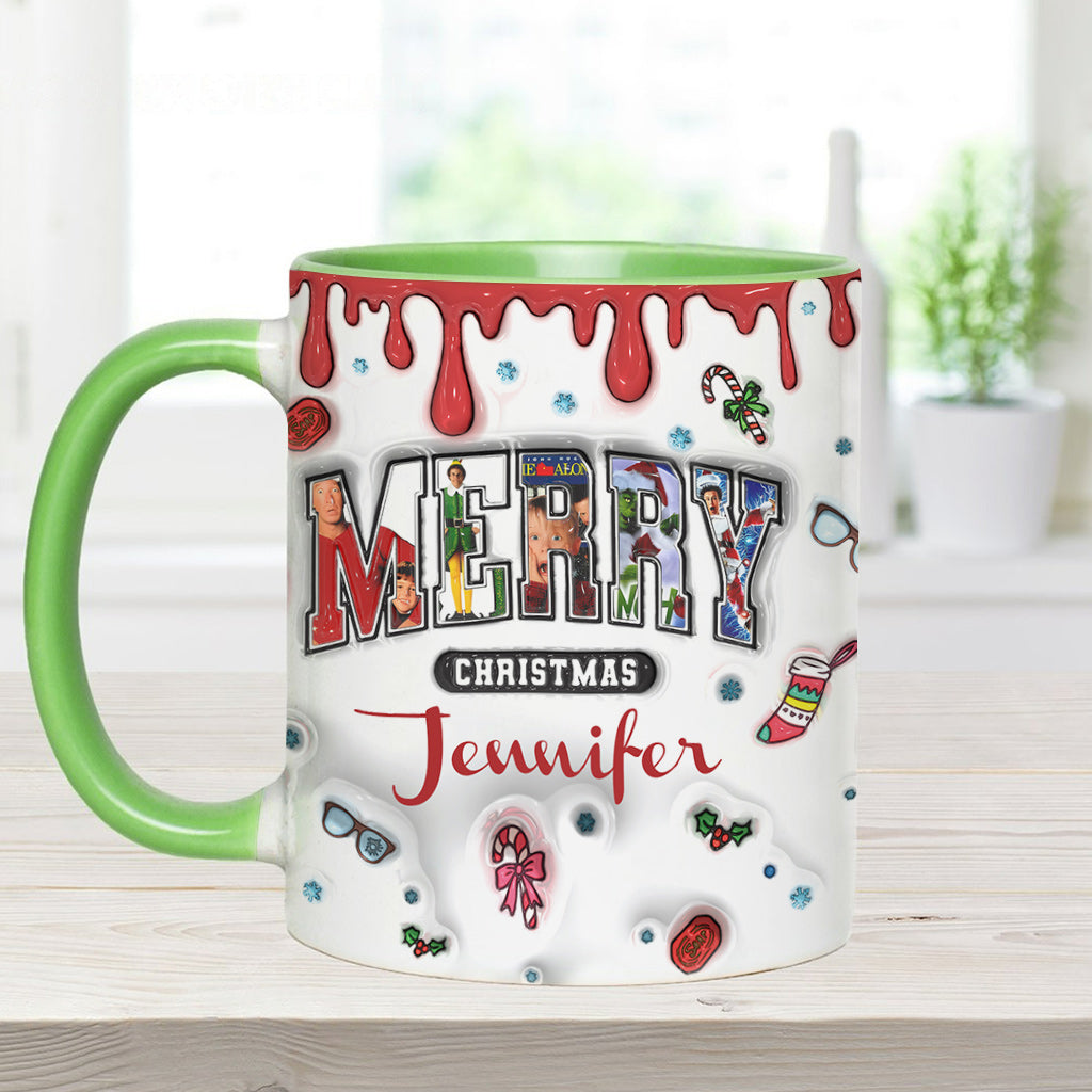 Personalized Christmas Accent Mug Custom Name Holiday Gift