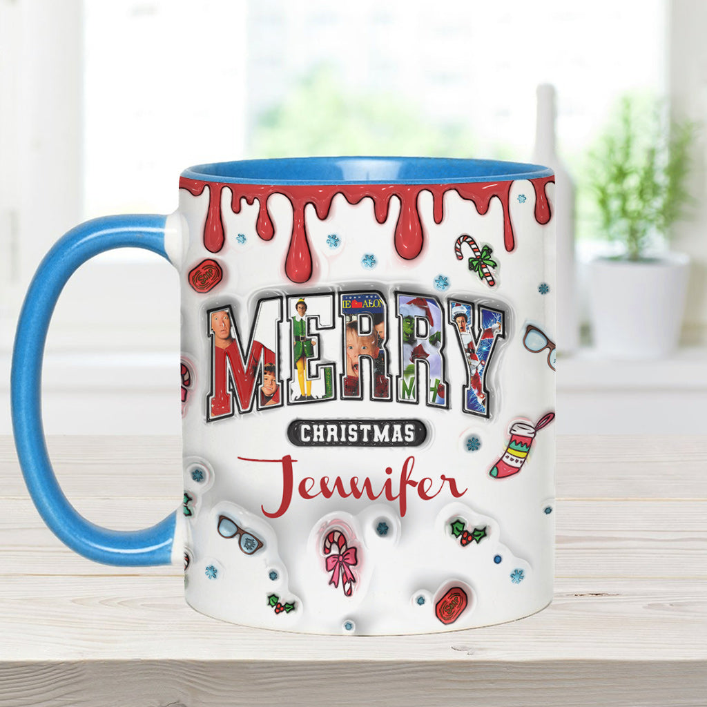 Personalized Christmas Accent Mug Custom Name Holiday Gift