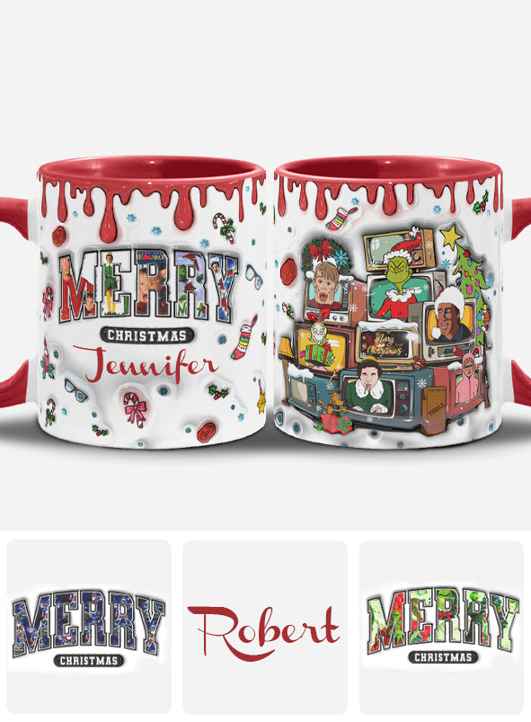 Personalized Christmas Accent Mug Custom Name Holiday Gift