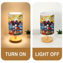 Load image into Gallery viewer, Personalized Mouse Table Lamp with Wood Base Custom Name Gift for Couples
