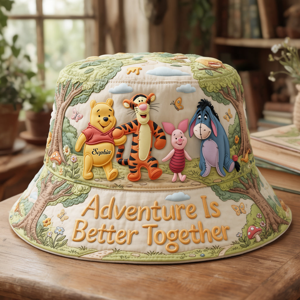 Personalized Quilted Bucket Hat Custom Name Gift for Her