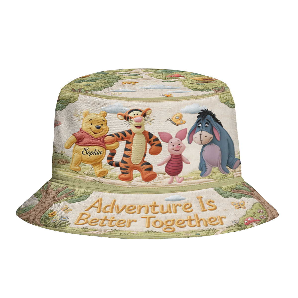 Personalized Quilted Bucket Hat Custom Name Gift for Her