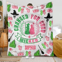 Load image into Gallery viewer, Personalized Witch Blanket Custom Name Gift for Halloween
