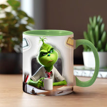 Load image into Gallery viewer, Personalized Christmas Accent Mug with Grinch Design for Holiday Gift
