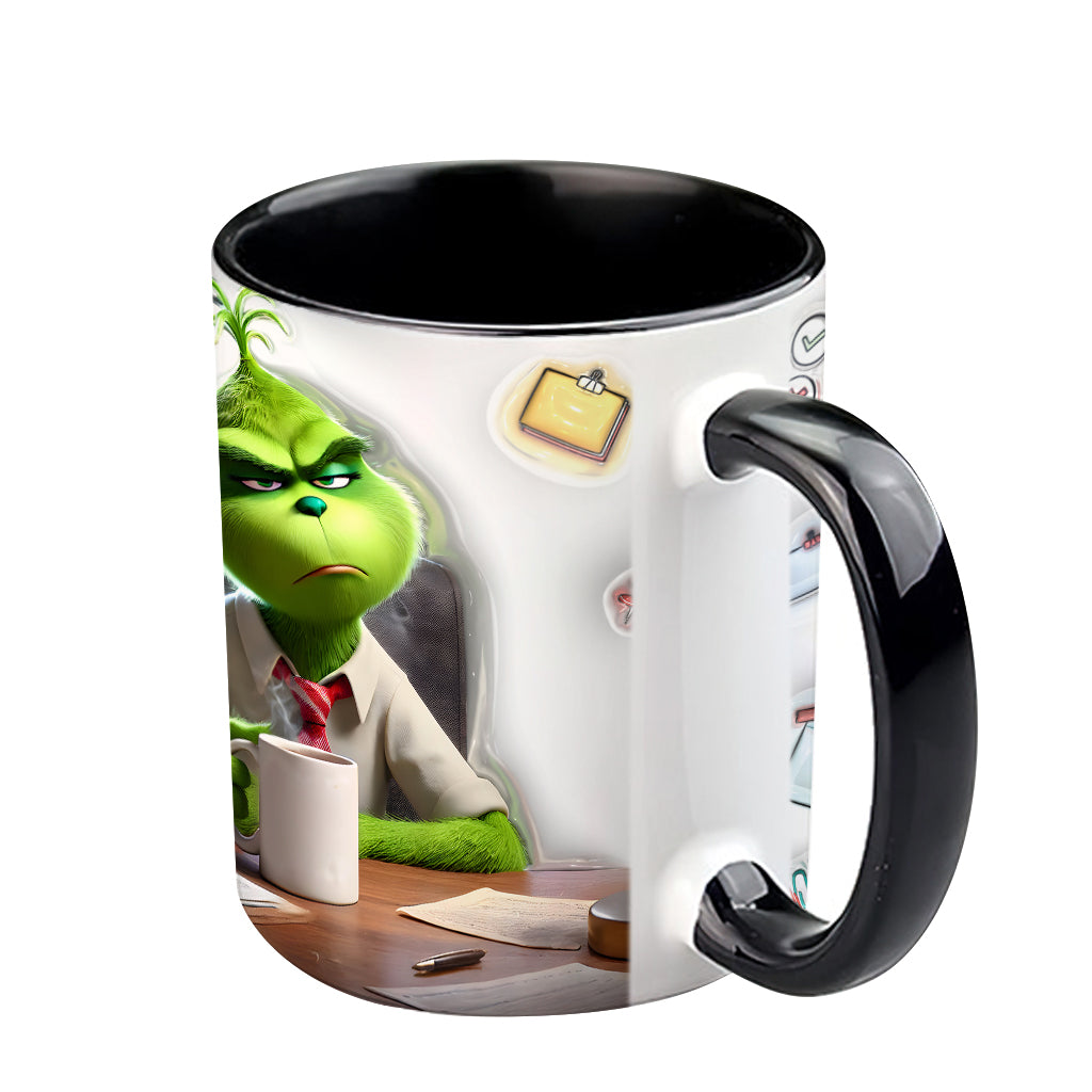 Personalized Christmas Accent Mug with Grinch Design for Holiday Gift