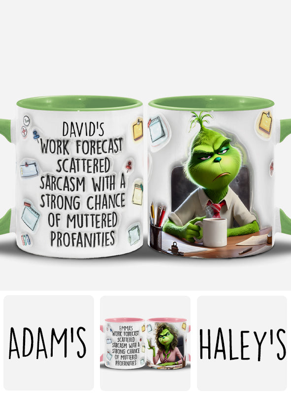 Personalized Christmas Accent Mug with Grinch Design for Holiday Gift