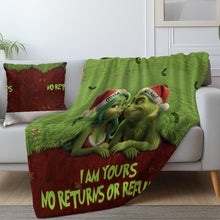 Load image into Gallery viewer, Personalized Grinch Christmas Blanket &amp; Pillow Set Gift for Couple
