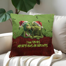 Load image into Gallery viewer, Personalized Grinch Christmas Blanket &amp; Pillow Set Gift for Couple
