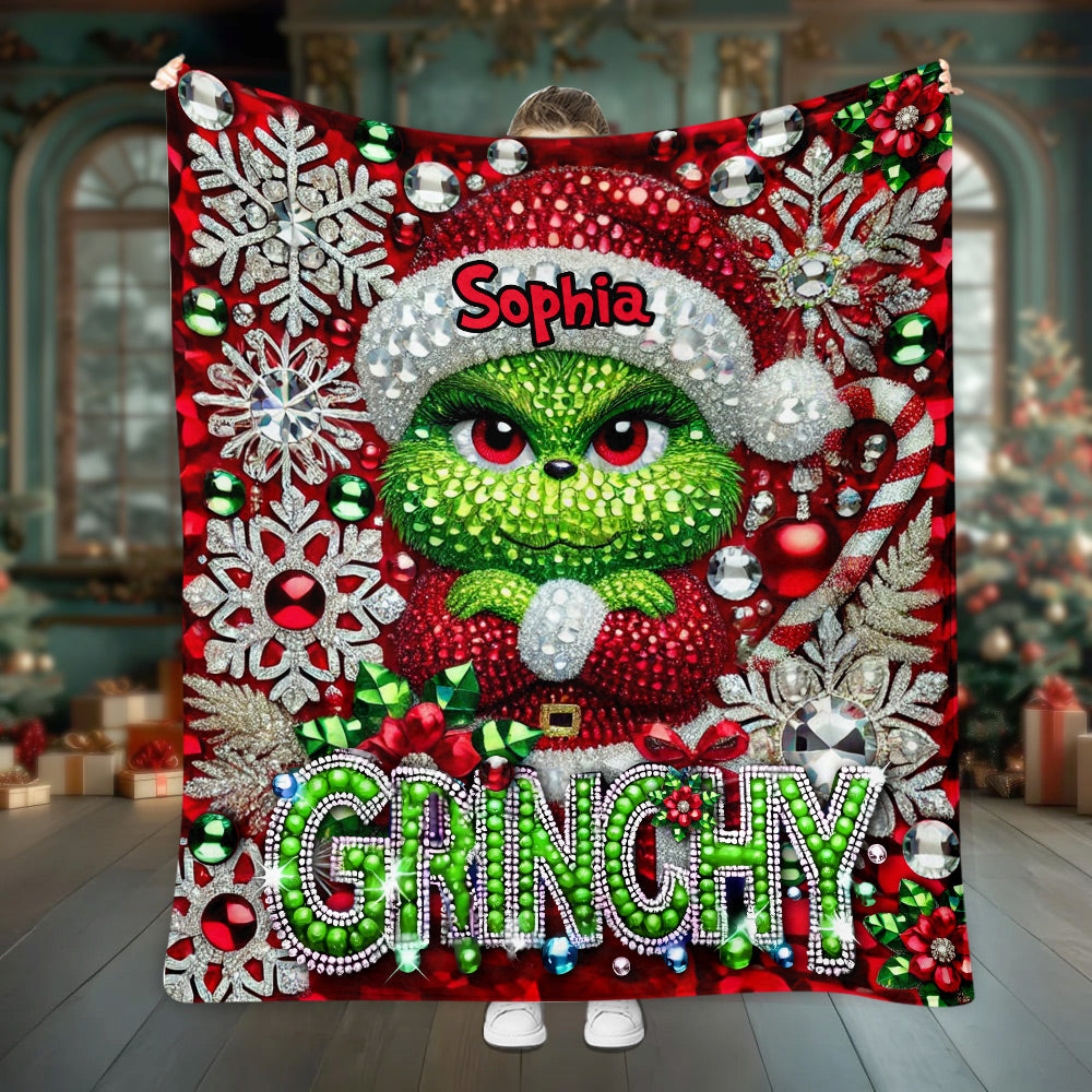 Personalized Grinchmas Blanket Custom Name Holiday Gift