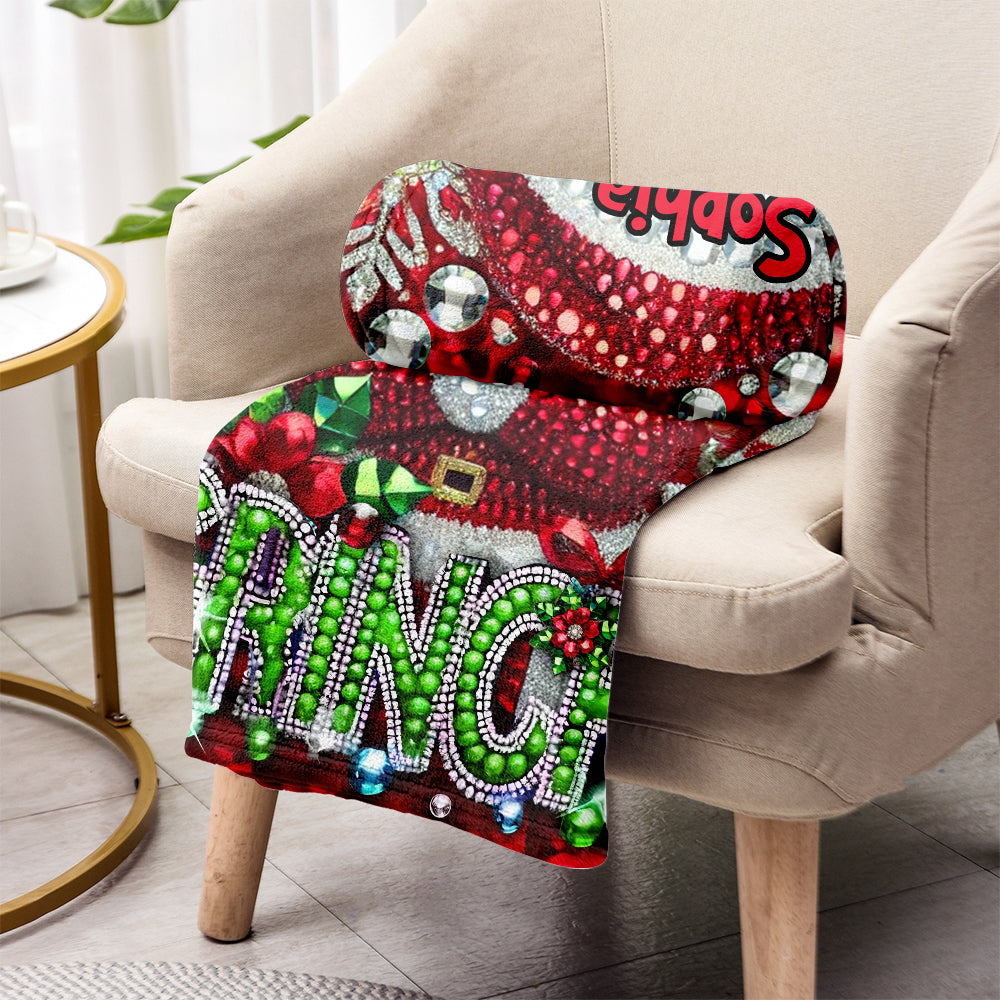 Personalized Grinchmas Blanket Custom Name Holiday Gift