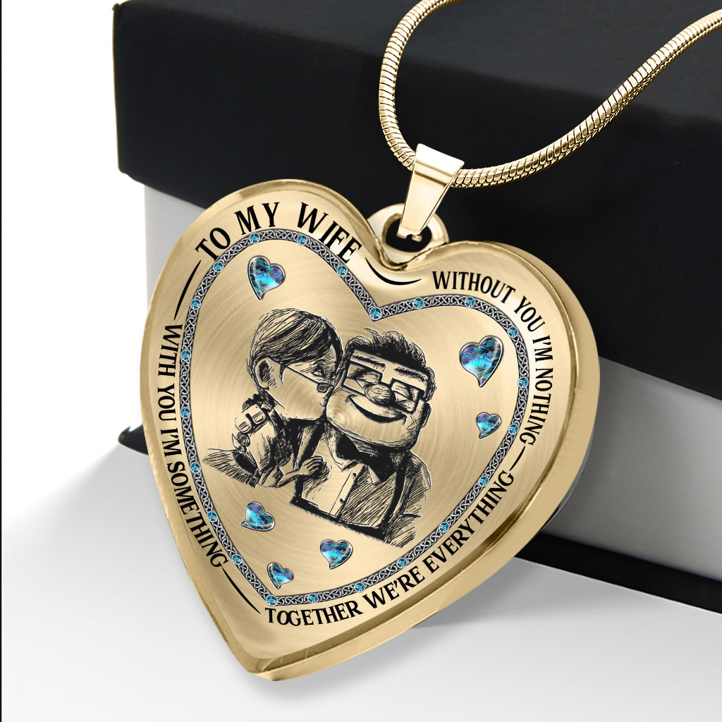Personalized Heart Pendant Necklace Custom Engraving Gift for Wife