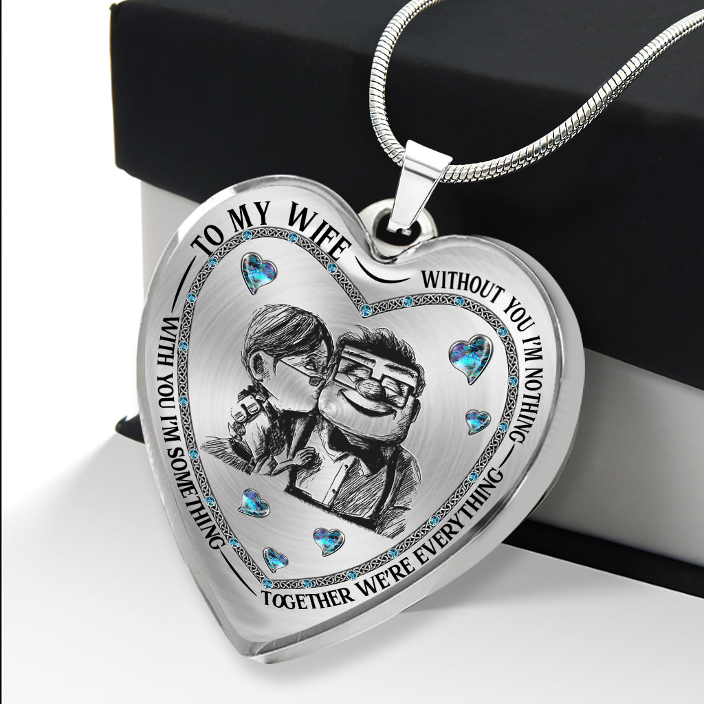 Personalized Heart Pendant Necklace Custom Engraving Gift for Wife