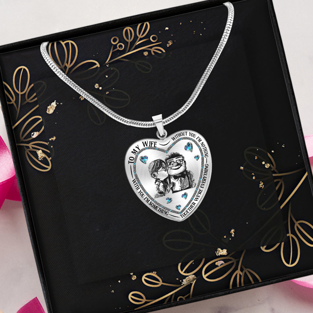 Personalized Heart Pendant Necklace Custom Engraving Gift for Wife