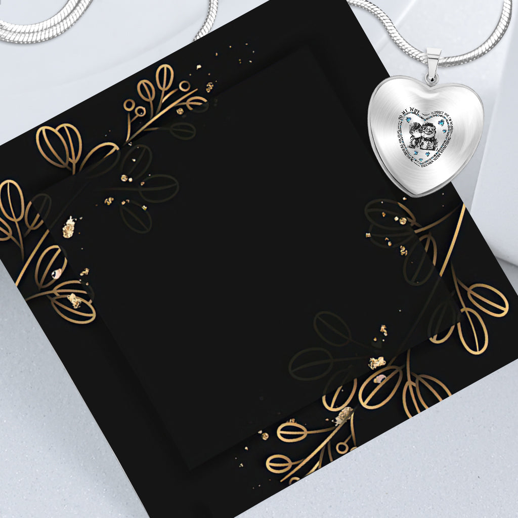 Personalized Heart Pendant Necklace Custom Engraving Gift for Wife