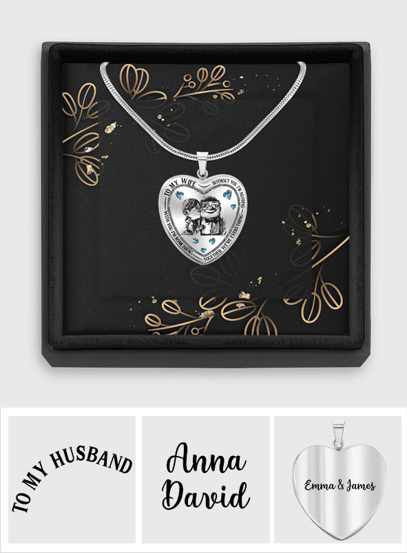 Personalized Heart Pendant Necklace Custom Engraving Gift for Wife