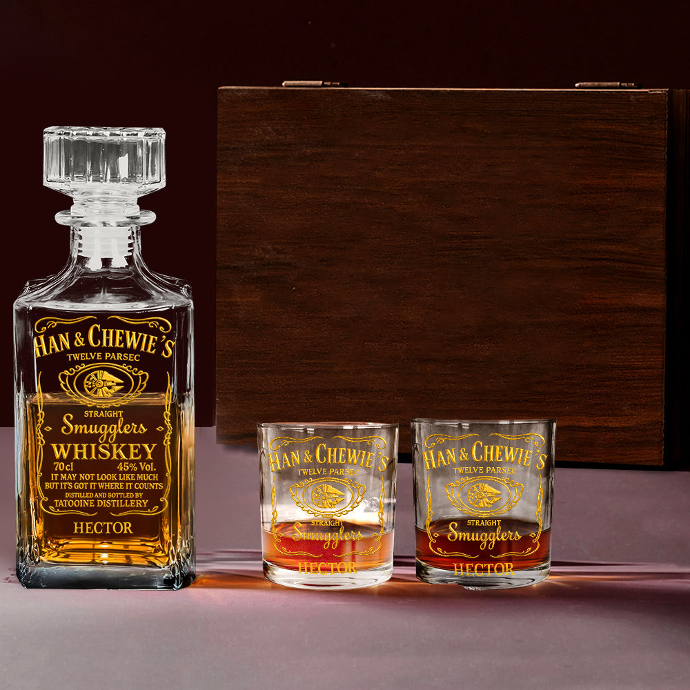 Personalized Whiskey Decanter Set with Custom Name Gift for Dad