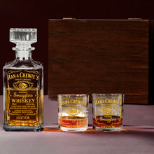 Load image into Gallery viewer, Personalized Whiskey Decanter Set with Custom Name Gift for Dad
