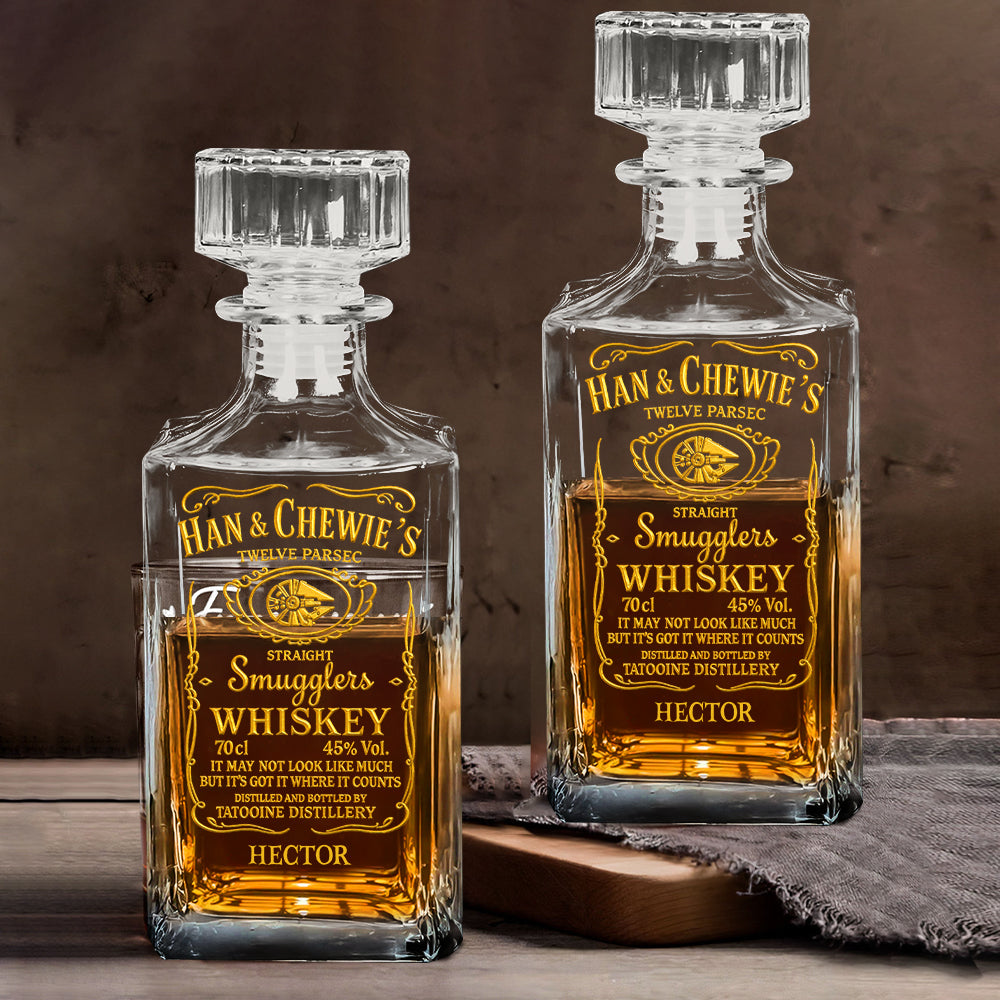 Personalized Whiskey Decanter Set with Custom Name Gift for Dad