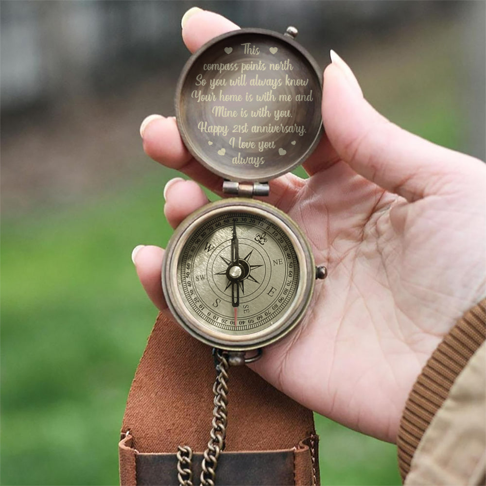 Personalized Couple Compass Gift for Anniversary or Christmas