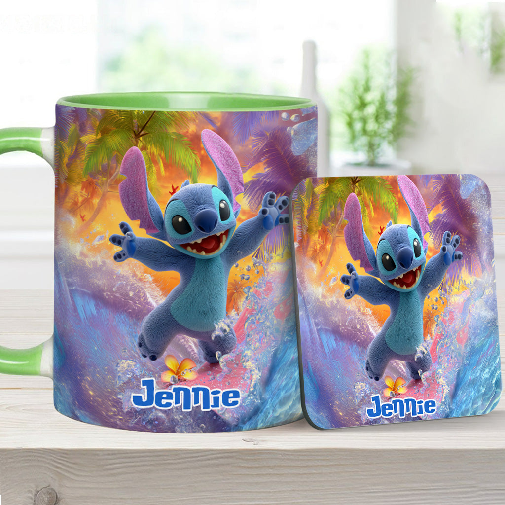 Personalized Beach Accent Mug with Ohana Design for Mom
