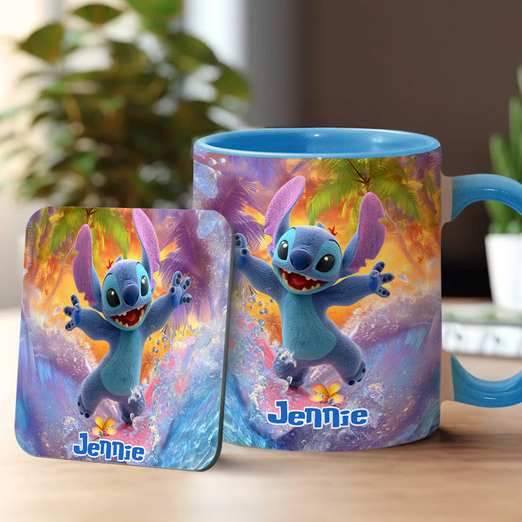 Personalized Beach Accent Mug with Ohana Design for Mom