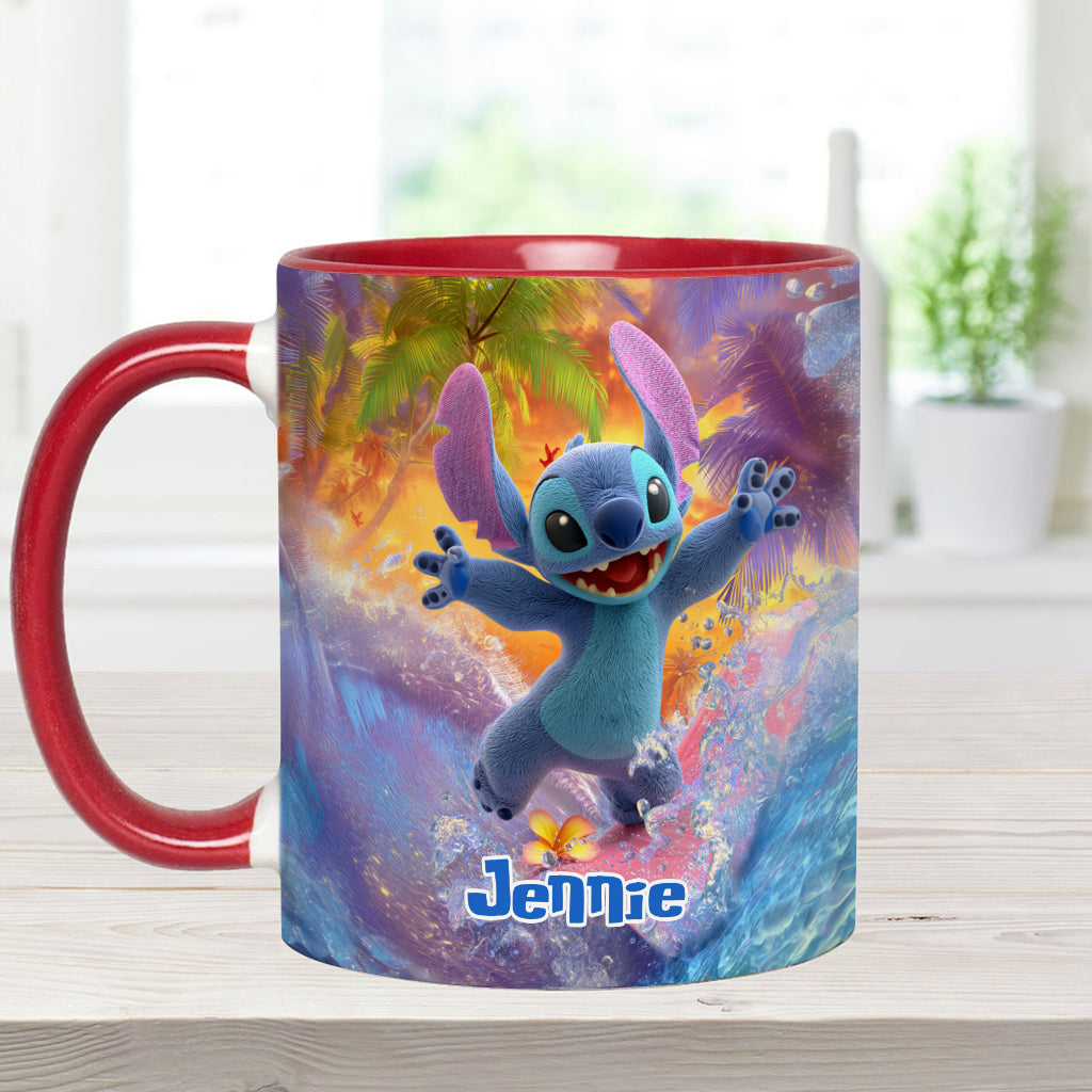 Personalized Beach Accent Mug with Ohana Design for Mom