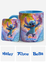 Load image into Gallery viewer, Personalized Beach Accent Mug with Ohana Design for Mom
