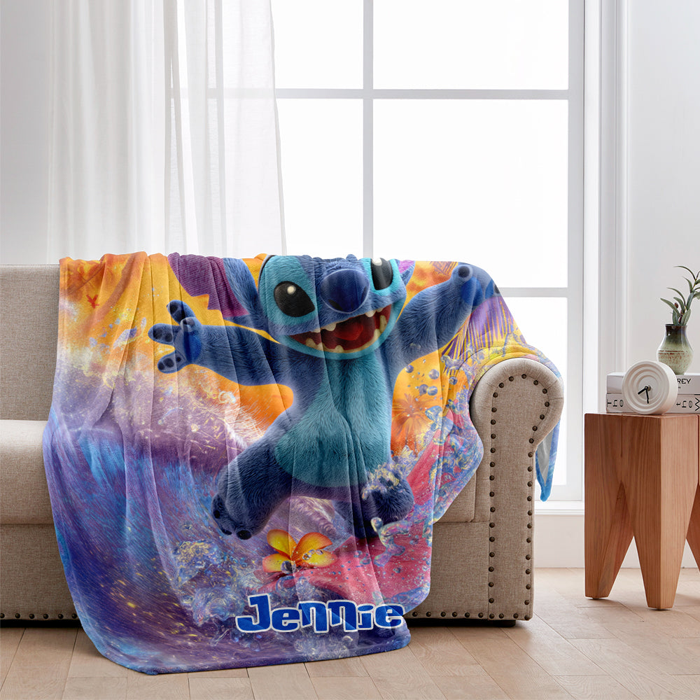 Personalized Ohana Blanket Custom Name Design Gift for Kids
