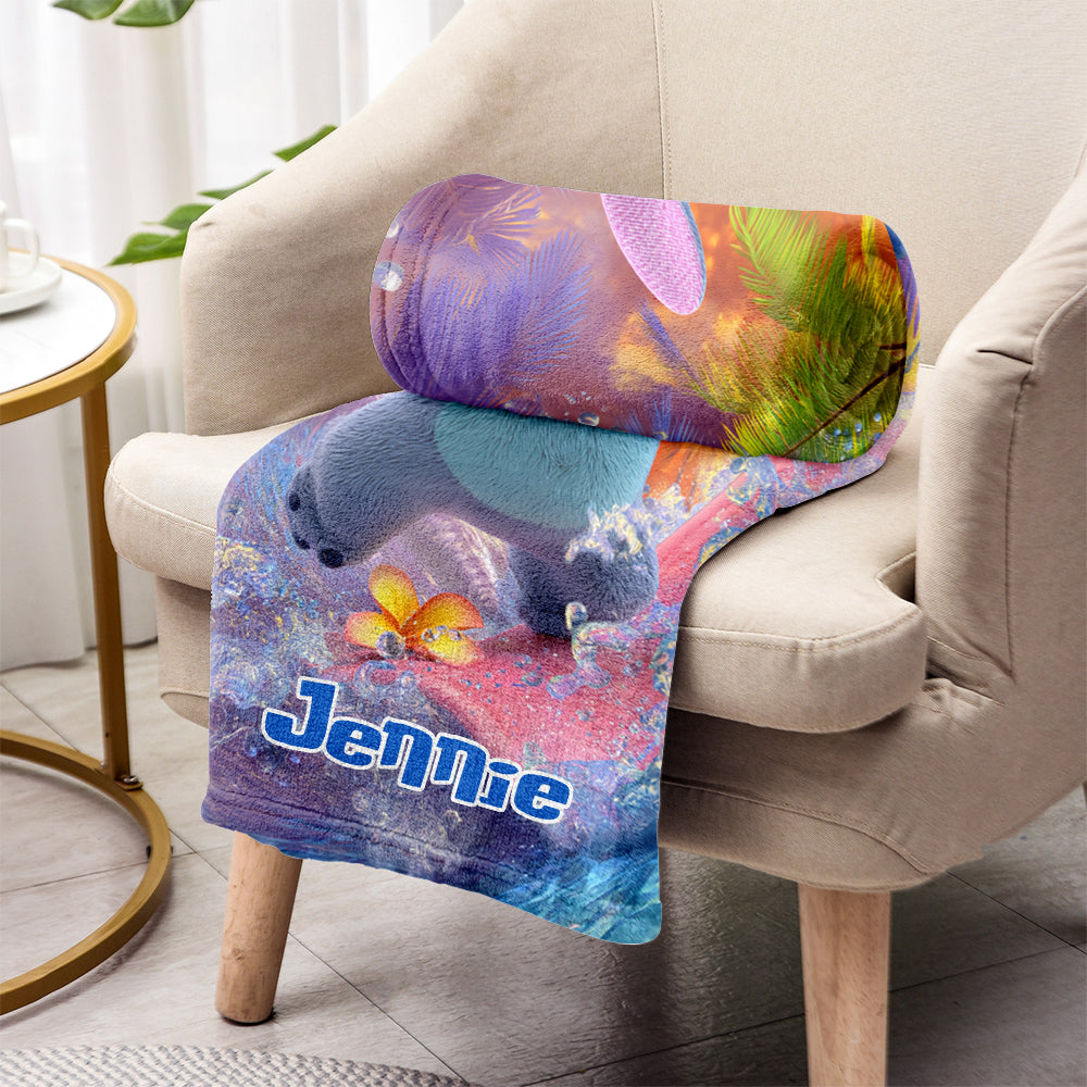 Personalized Ohana Blanket Custom Name Design Gift for Kids