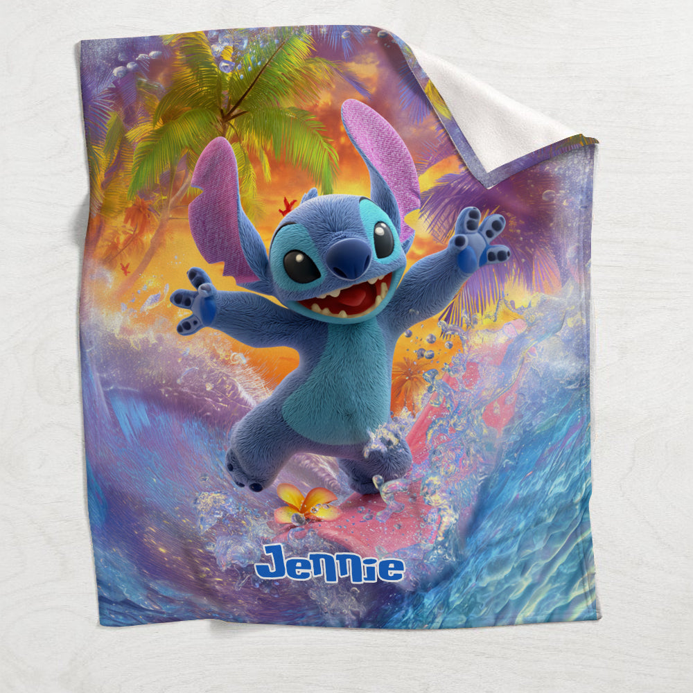 Personalized Ohana Blanket Custom Name Design Gift for Kids
