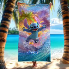 Load image into Gallery viewer, Personalized Quick-Dry Beach Towel Custom Name Ohana Gift
