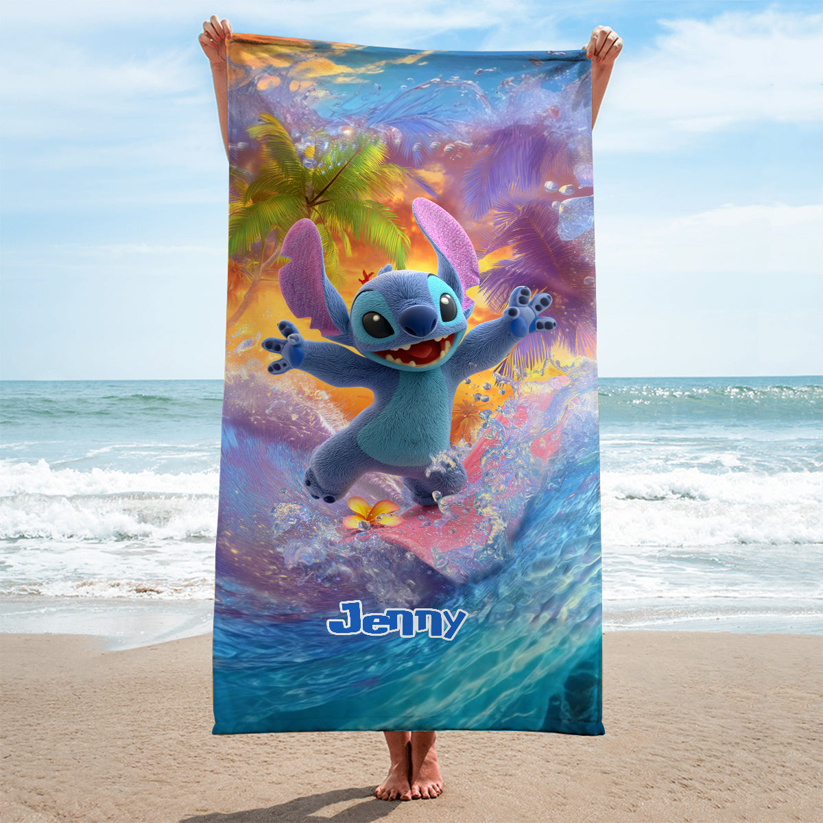 Personalized Quick-Dry Beach Towel Custom Name Ohana Gift