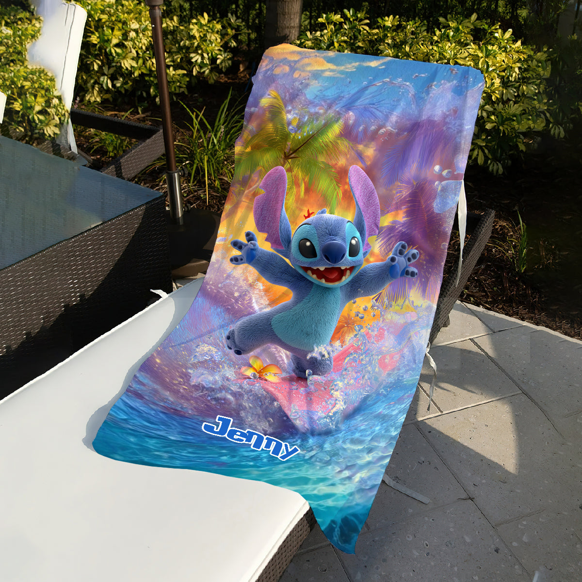 Personalized Quick-Dry Beach Towel Custom Name Ohana Gift
