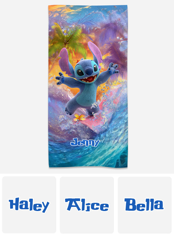 Personalized Quick-Dry Beach Towel Custom Name Ohana Gift