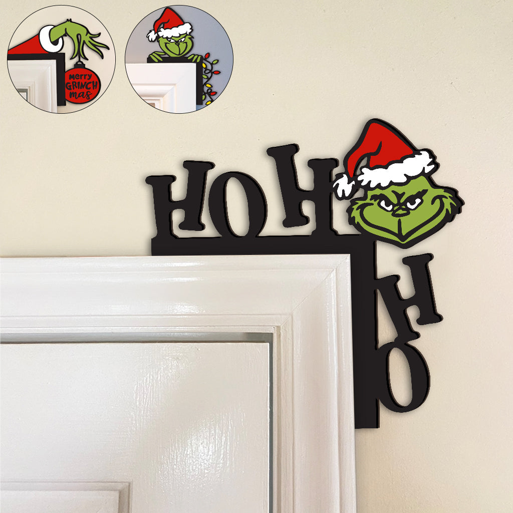 Personalized Grinch Ho Ho Ho Door Frame Decoration for Christmas