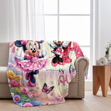 Load image into Gallery viewer, Personalized Minnie Mouse Blanket Custom Name Gift for Kids
